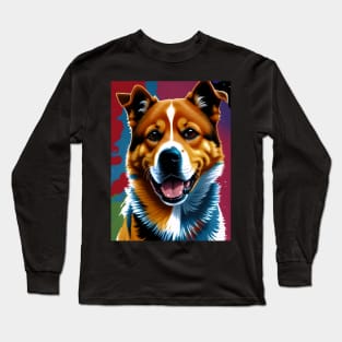 drawing dog line art Long Sleeve T-Shirt